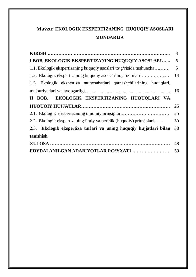EKOLOGIK EKSPERTIZANING HUQUQIY ASOSLARI 1