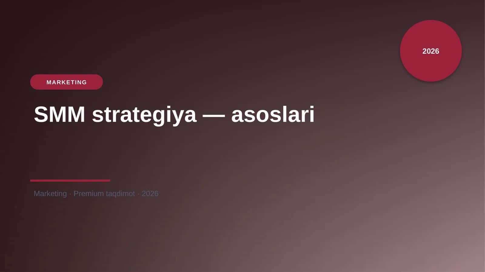 SMM strategiya — asoslari 1