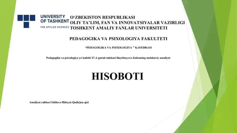amaliyot xisoboti 1