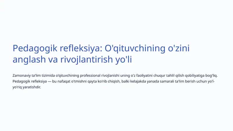 Pedagogik refleksiya 1