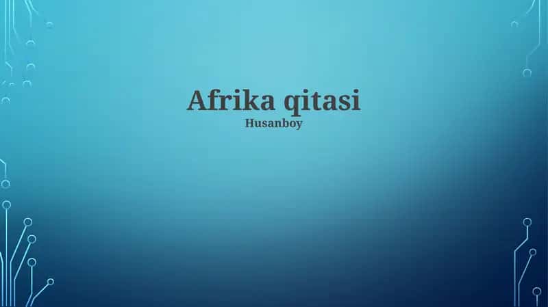 Afrika qitasi 1
