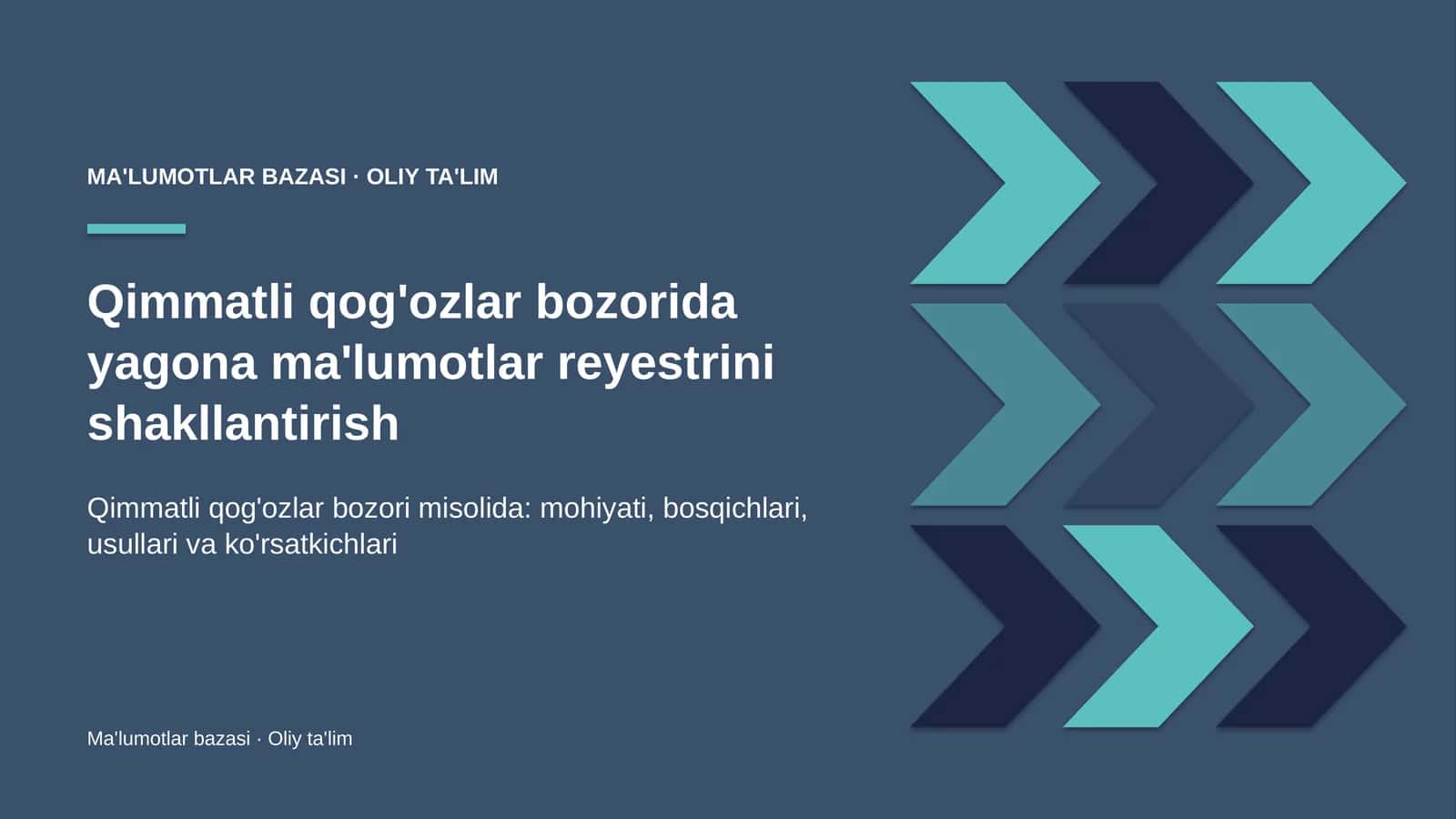 qimmatli qog'ozlar bozorida yagona ma'lumotlar reyestrini shakllantirish 4265 1