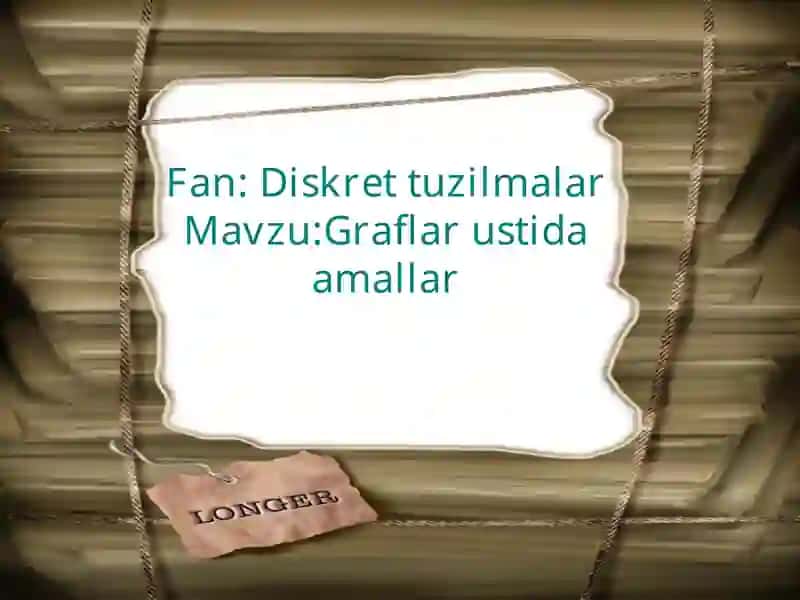 Graflar ustida amallar