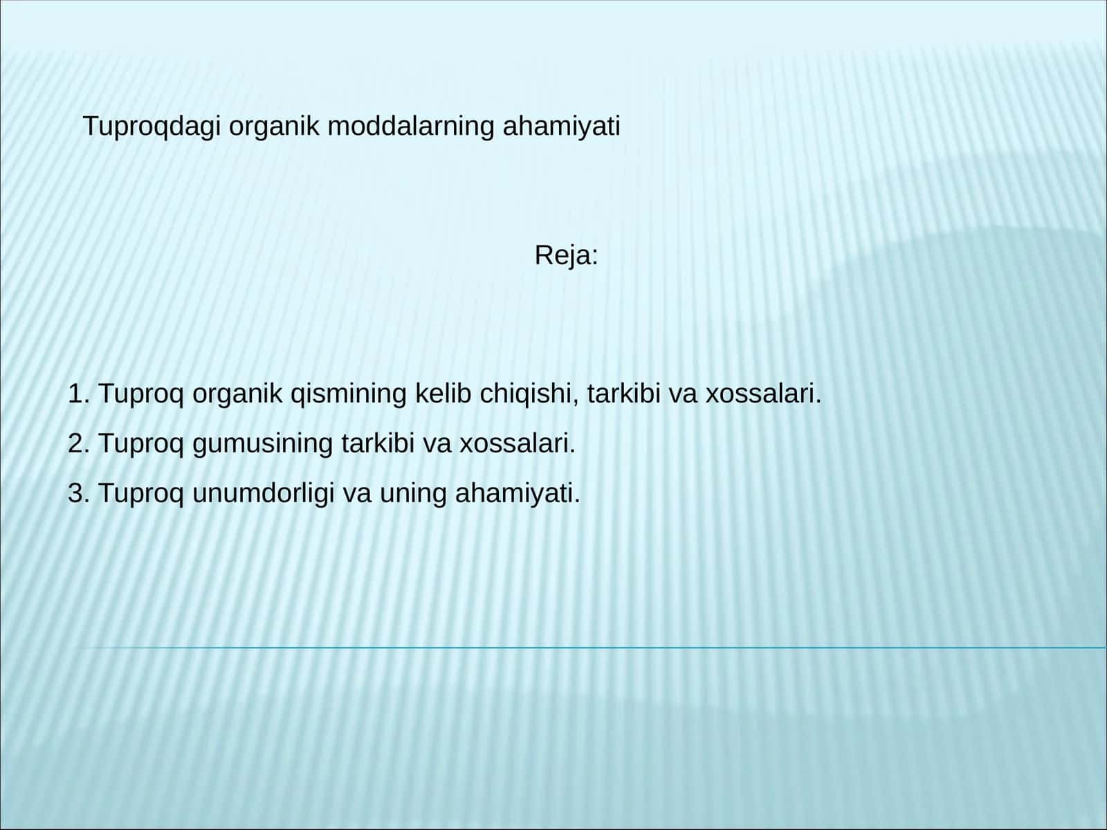 Tuproqda organik moddalar 1