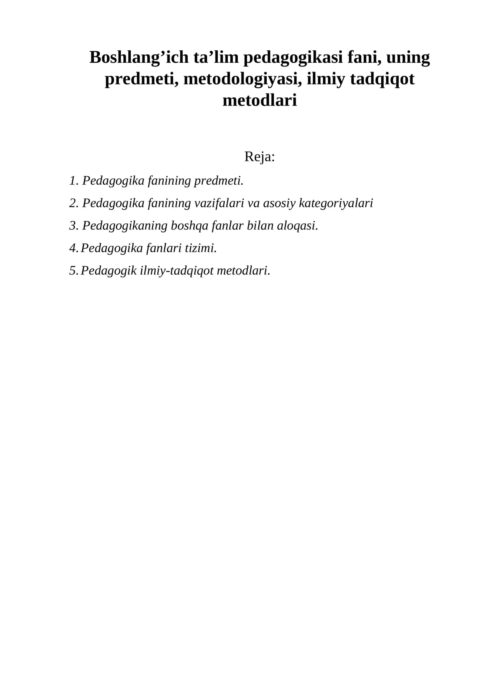Pedagogika fanining predmeti 1