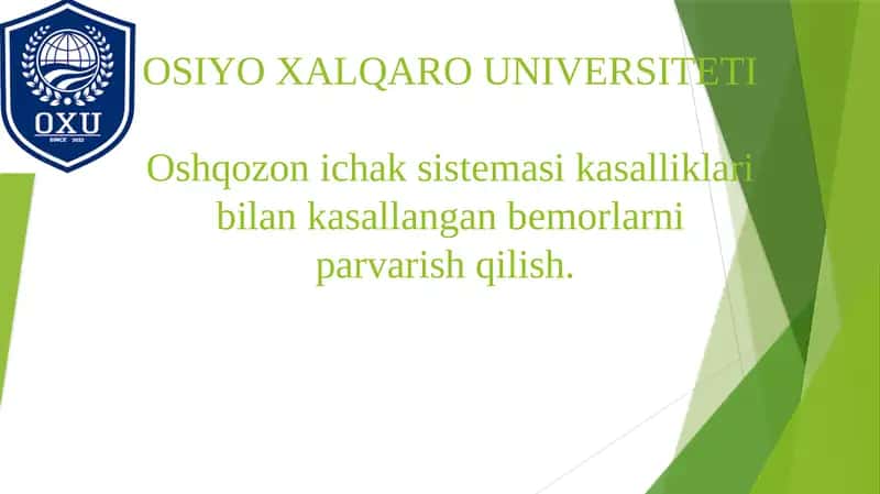 Oshqozon ichak sisteмasi kasa lliklari 1