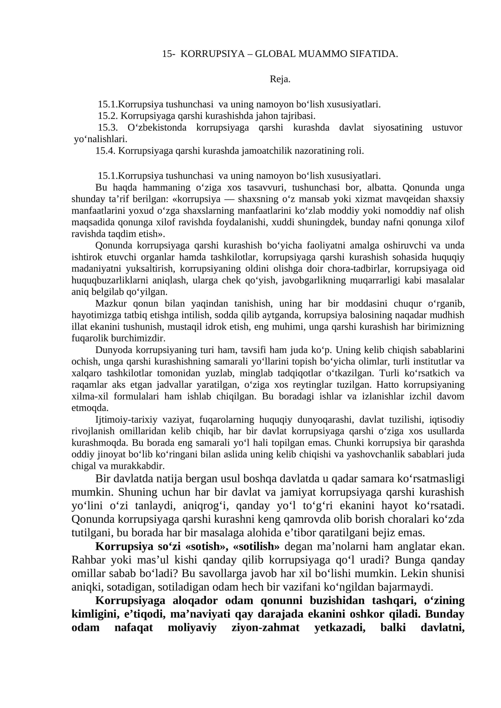 Korrupsiya - Global Muammo Sifatida 1
