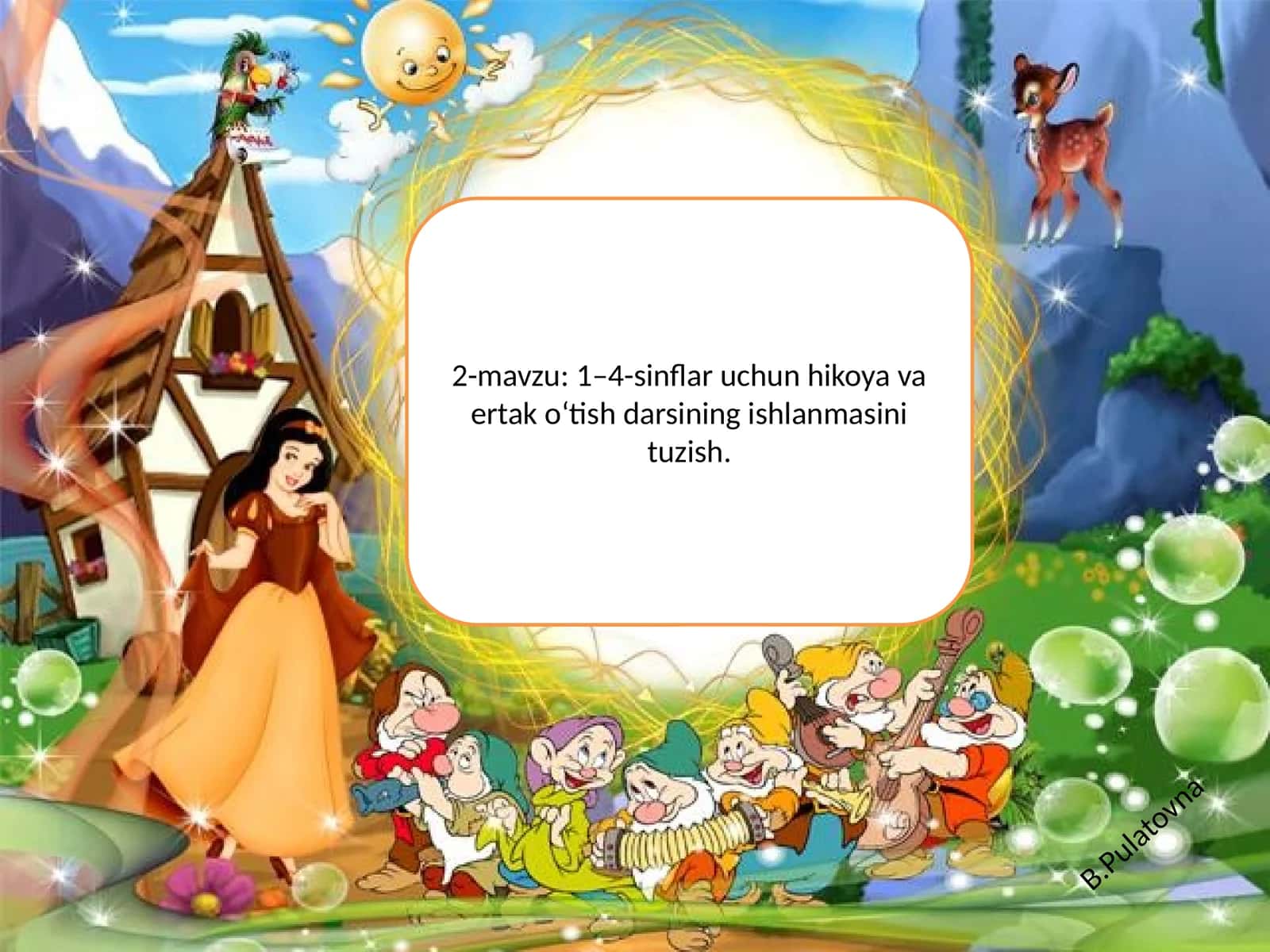 2-mavzu: 1–4-sinflar uchun hikoya va ertak o‘tish darsining ishlanmasini tuzish 1