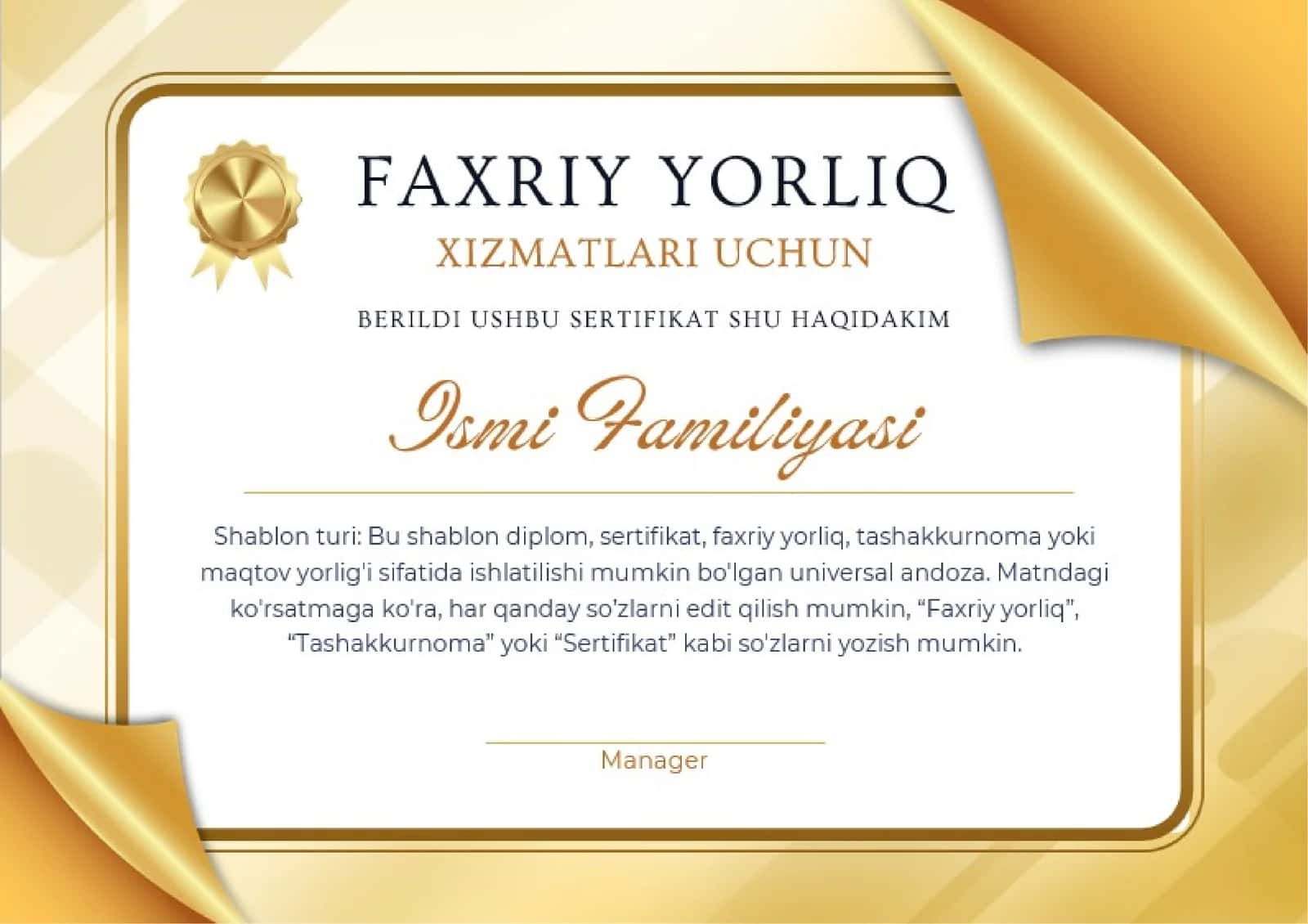 Faxriy yorliq 1