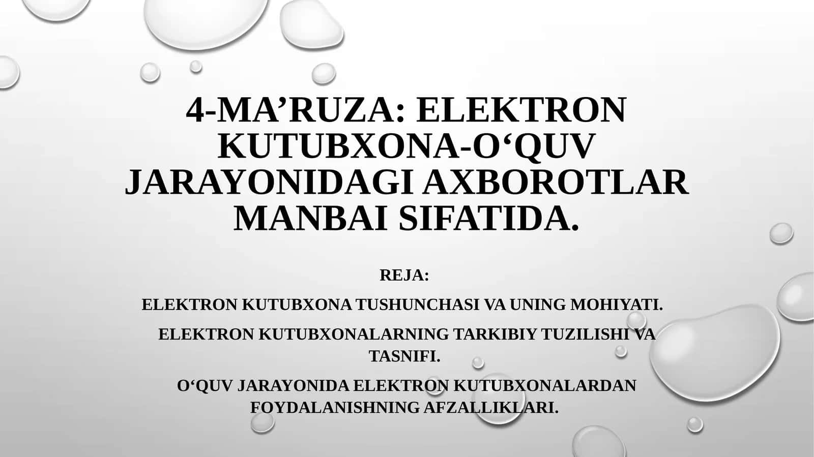 Elektron kutubxona- o'quv jarayonidagi axborotlar manbai sifatida 1