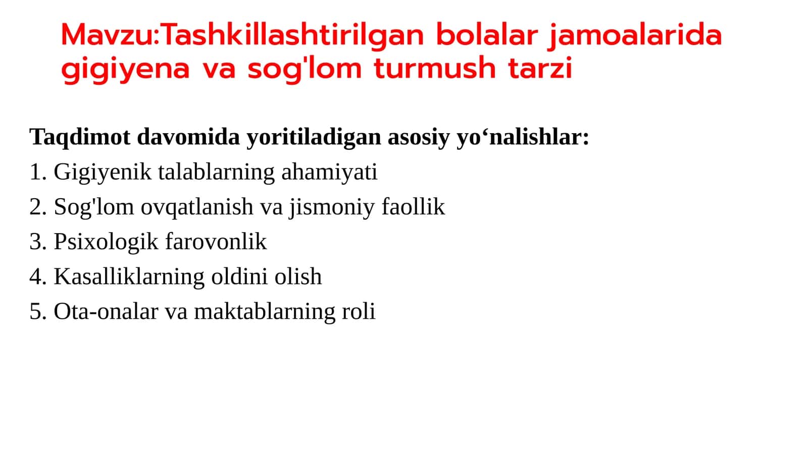 Tashkillashtirilgan bolalar jamoalarida gigiyena va sog'lom turmush tarzi 1