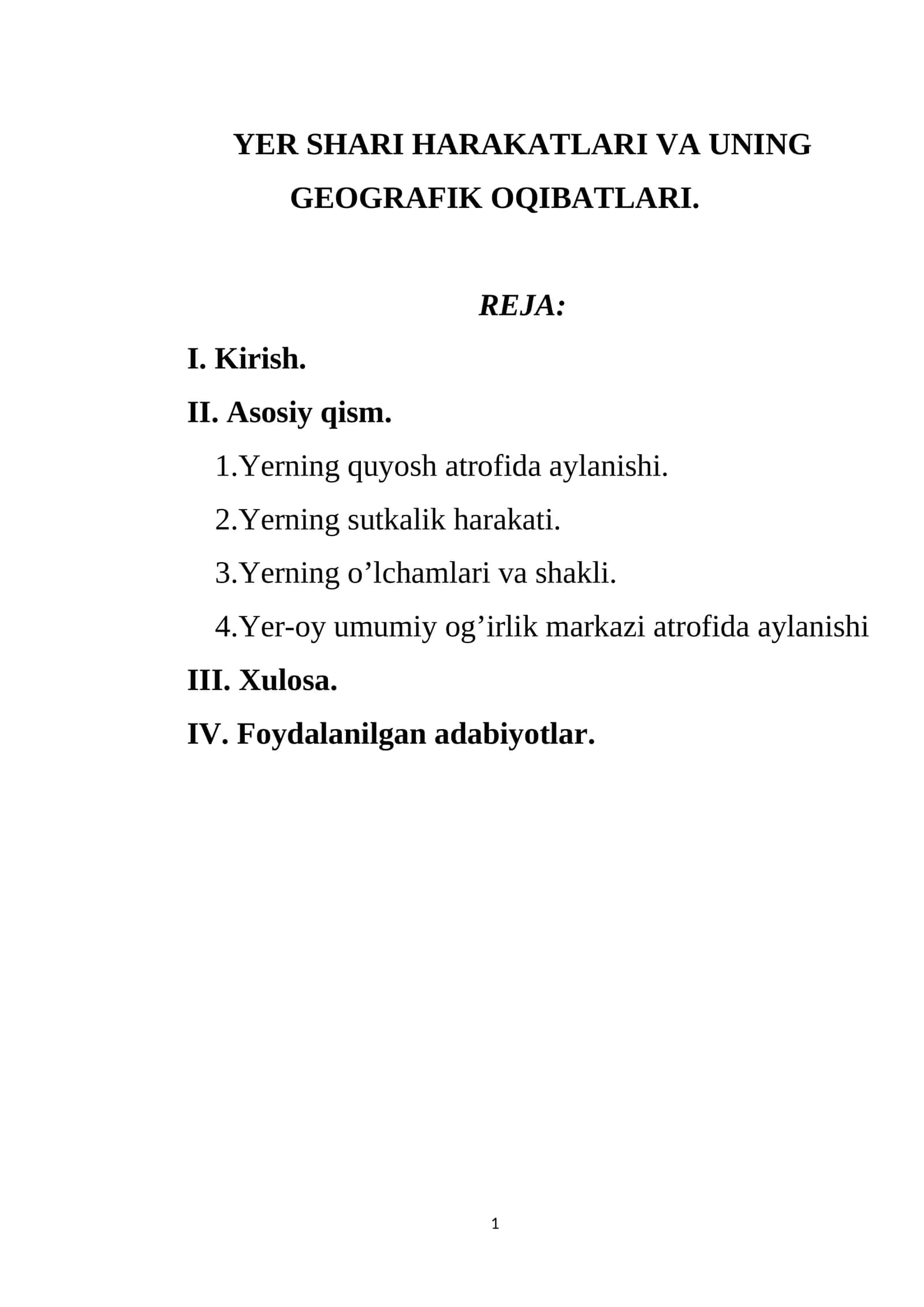 YER SHARI HARAKATLARI VA UNING GEOGRAFIK OQIBATLARI 1