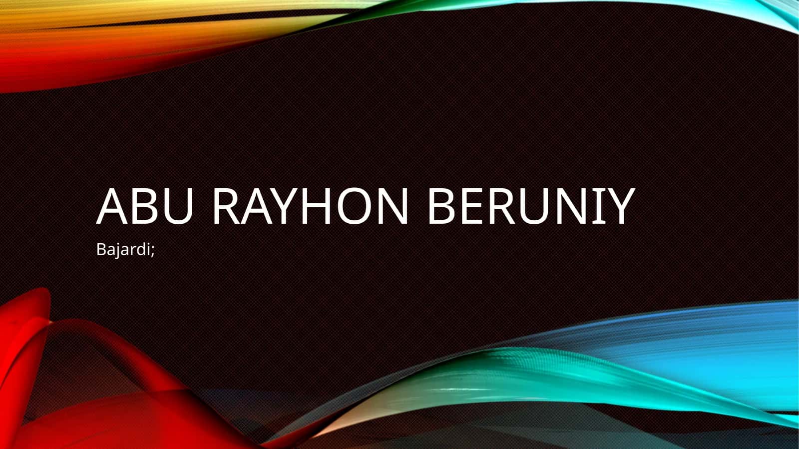 Abu Rayhon Beruniy 1