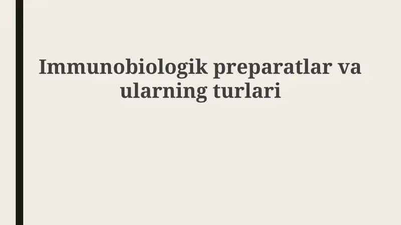 Immunobiologik preparatlar 1