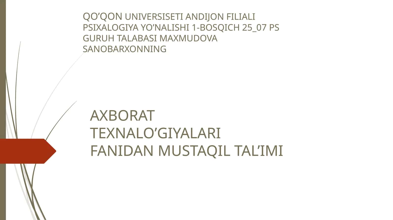 Aqilli qurulmalar va iot ilovalari (Smart Home, Smart City) 1
