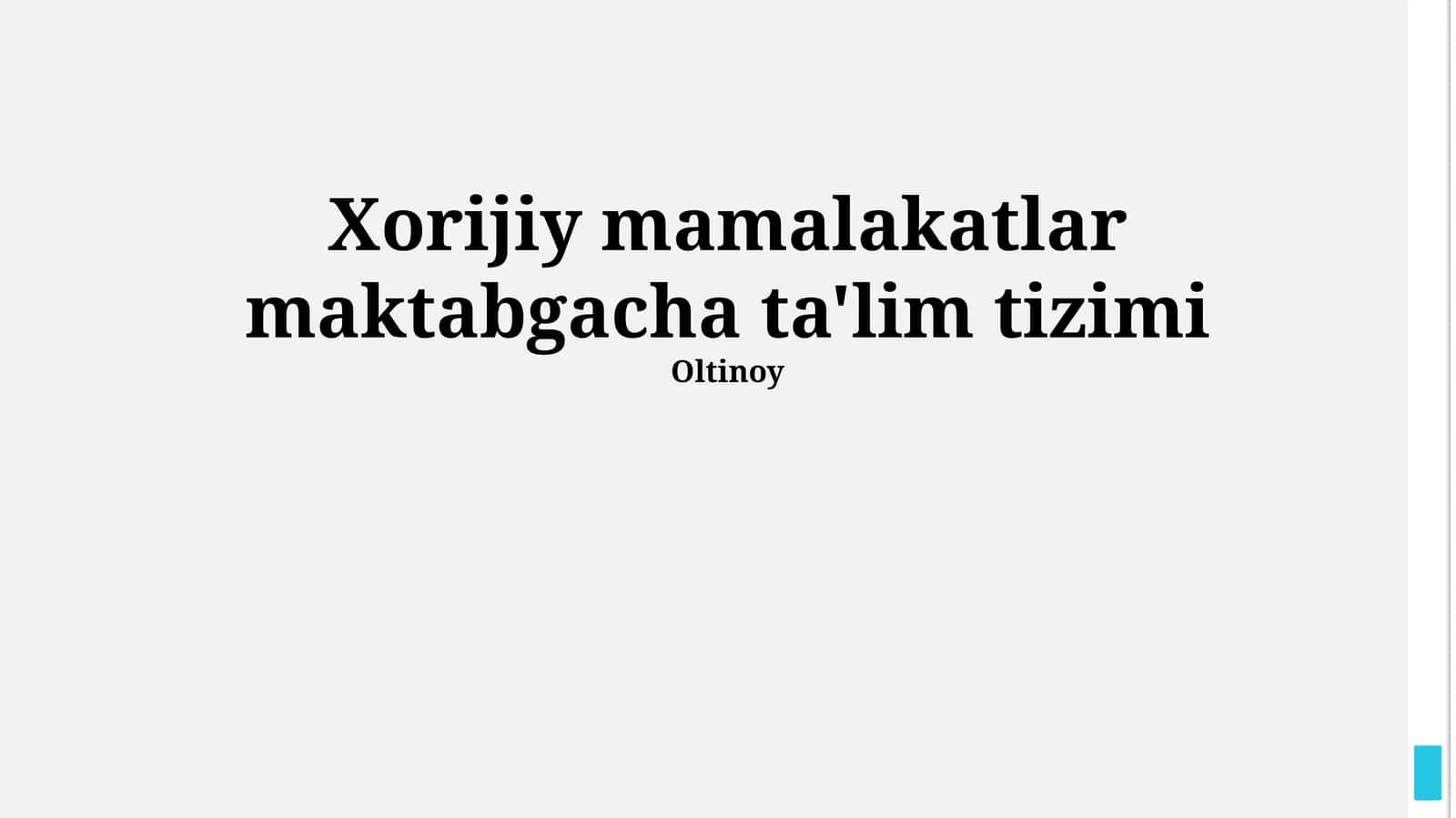 Xorijiy mamalakatlar maktabgacha ta'lim tizimi 1