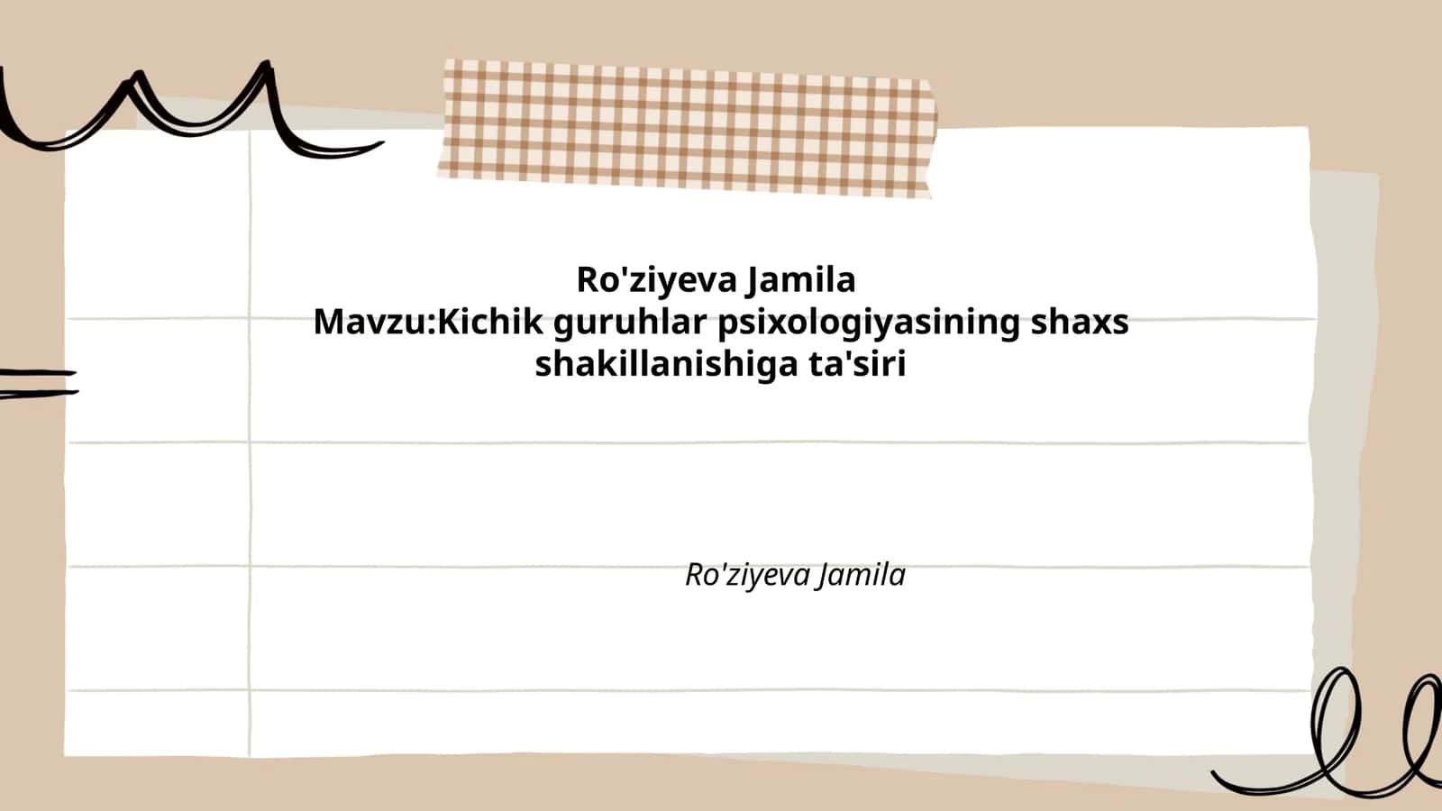 Kichik guruhlar psixologiyasining shaxs shakillanishiga ta'siri 1