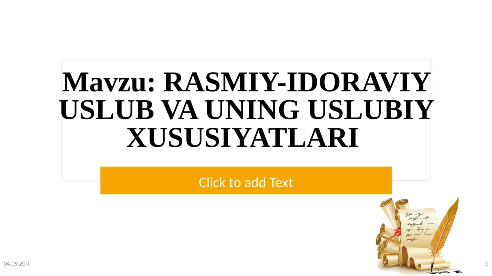 Rasmiy-idoraviy uslub va uning uslubiy xususiyatlari 1