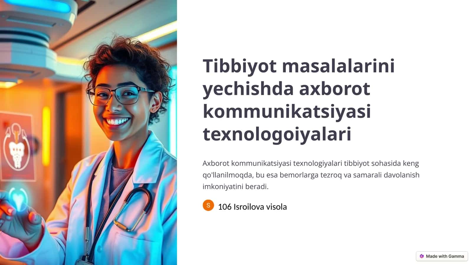 Axborot kommunikatsiyasi texnologiyalari tibbiyot sohasida 1