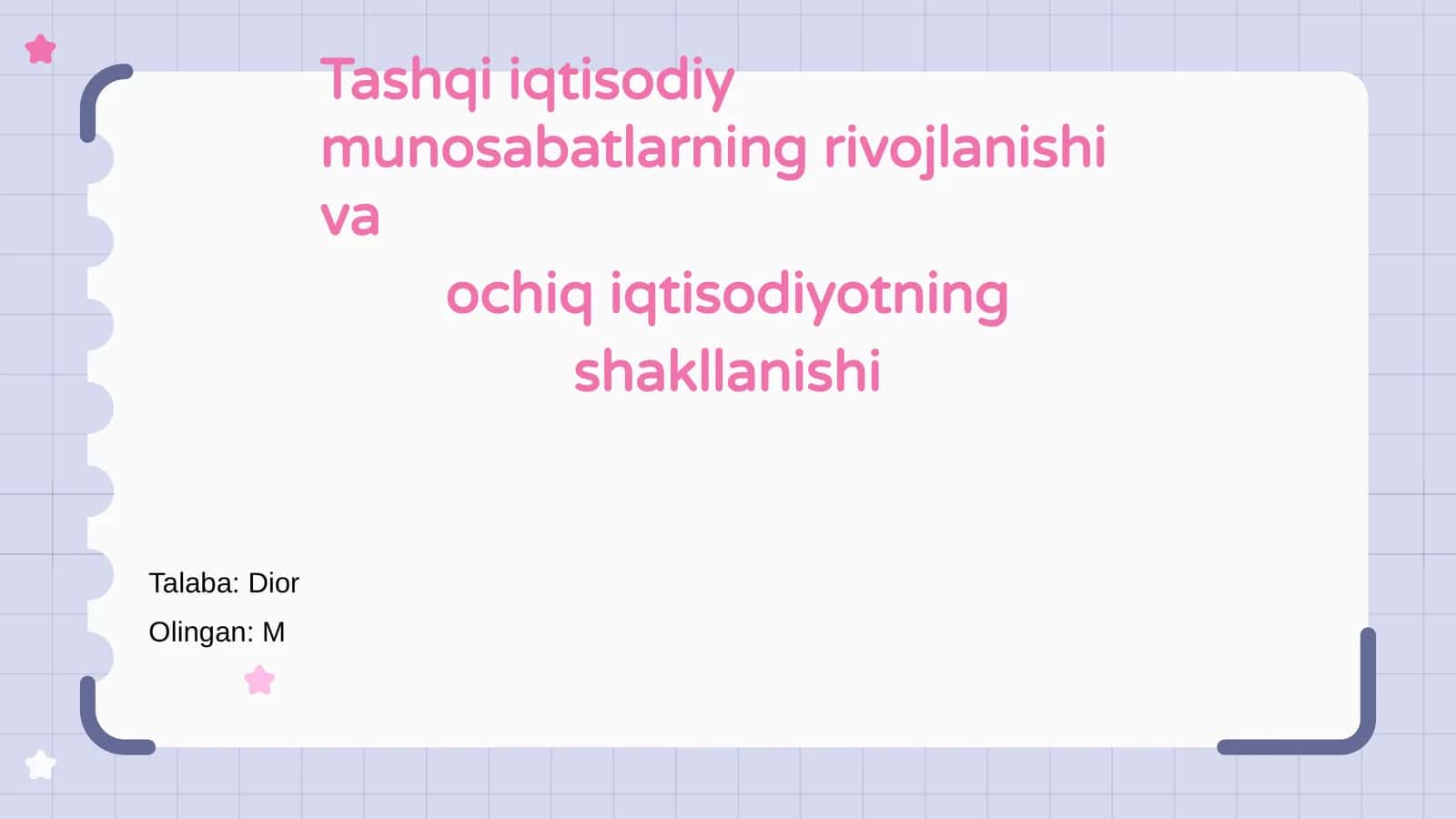 Tashqi iqtisodiy munosabatlarning rivojlanishi va ochiq iqtisodiyotning shakllanishi 1