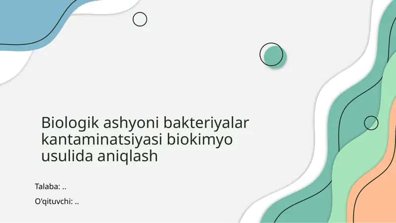 Biologik ashyoni bakteriyalar kantaminatsiyasi biokimyo usulida aniqlash 1