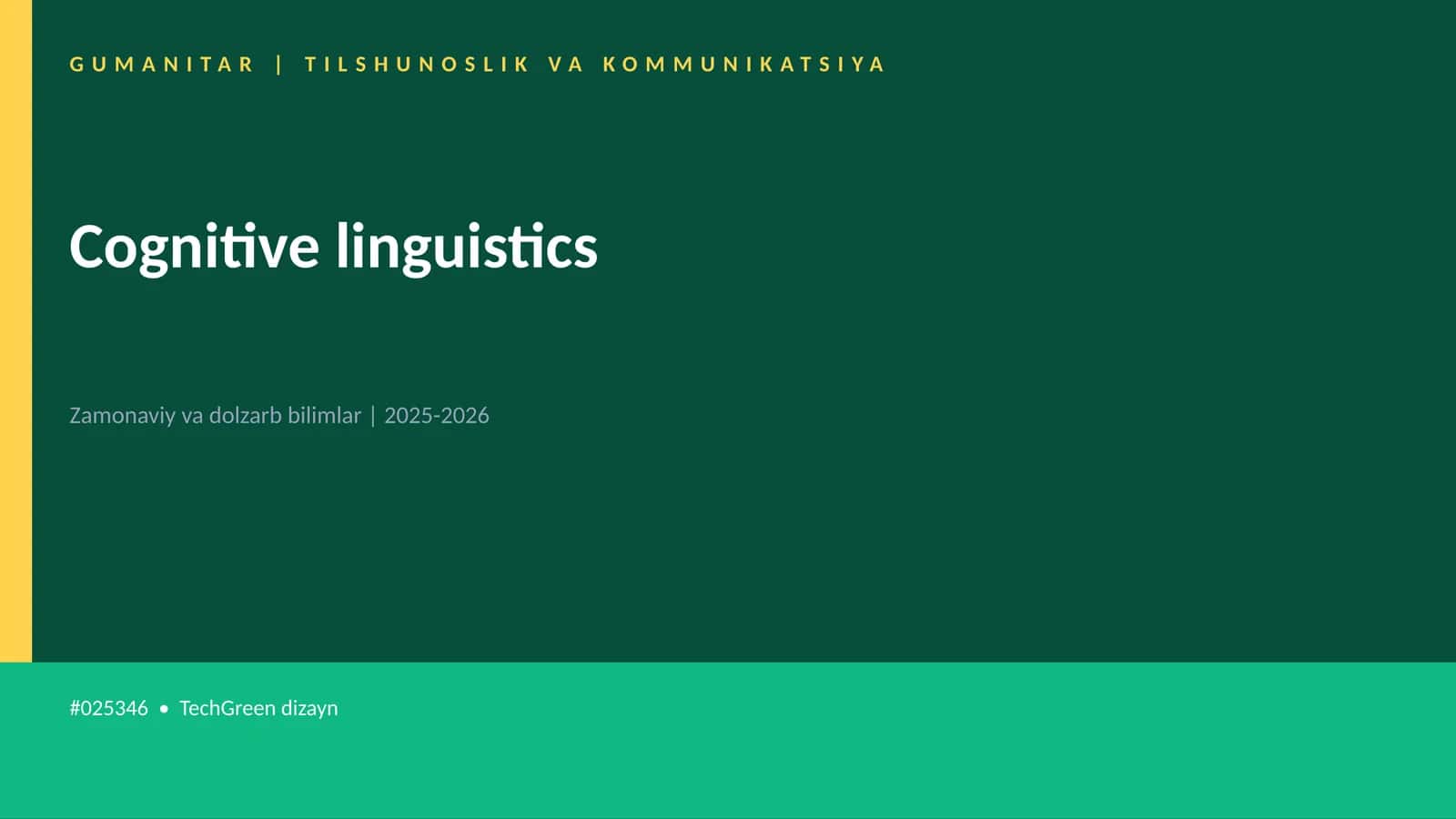 Cognitive linguistics 1