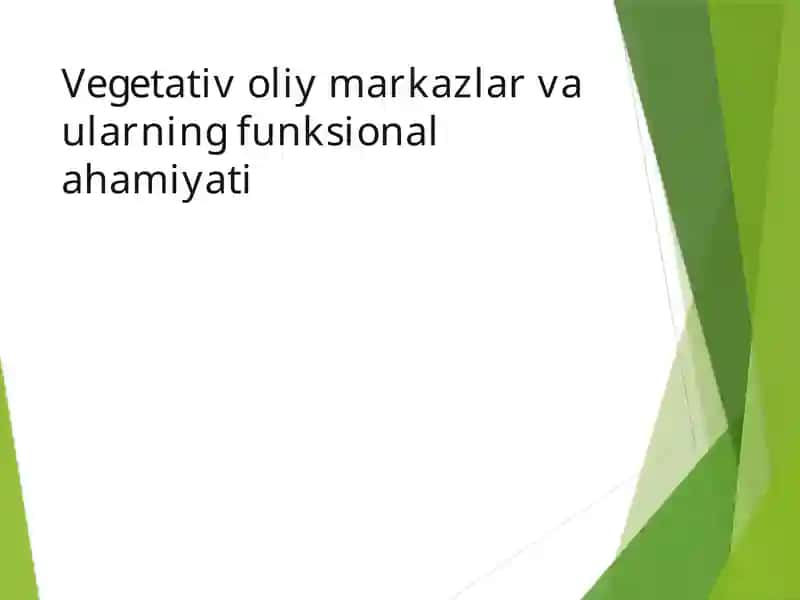 Vegetativ Nerv Tizimi (VNT) 1