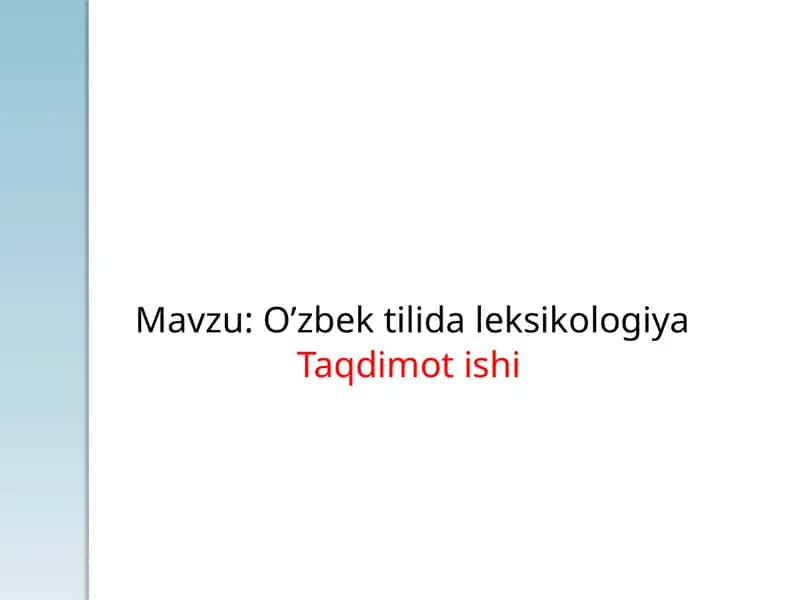 O’zbektilida leksikologiya 1