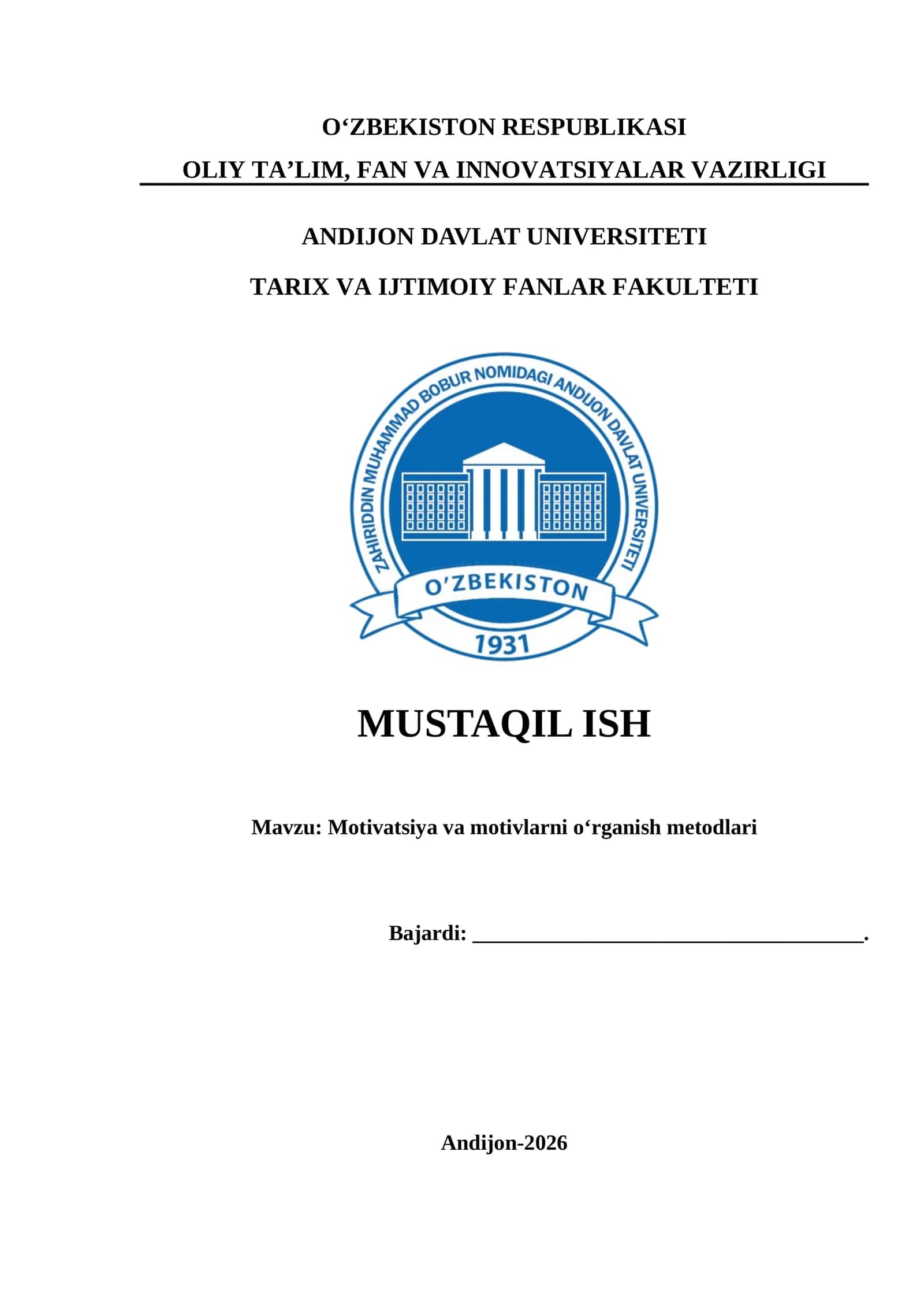 Motivatsiya va motivlarni o‘rganish metodlari 1