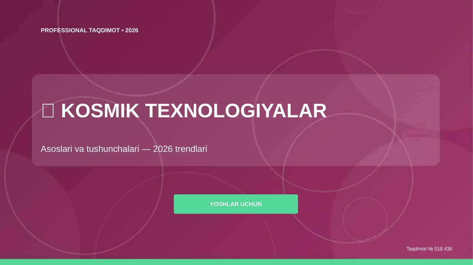 Kosmik texnologiyalar: asoslari va tushunchalari (2026 trendlari) [yoshlar uchun] 1