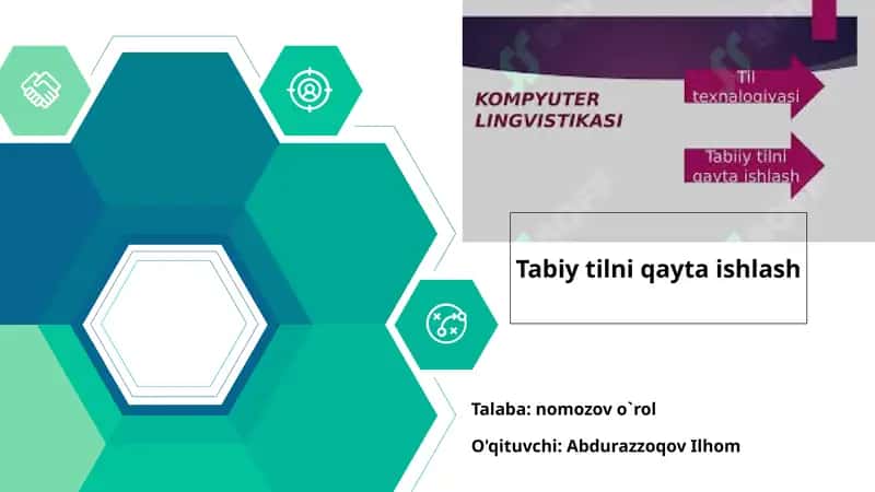 "Tabiy tilni qayta ishlash" 1