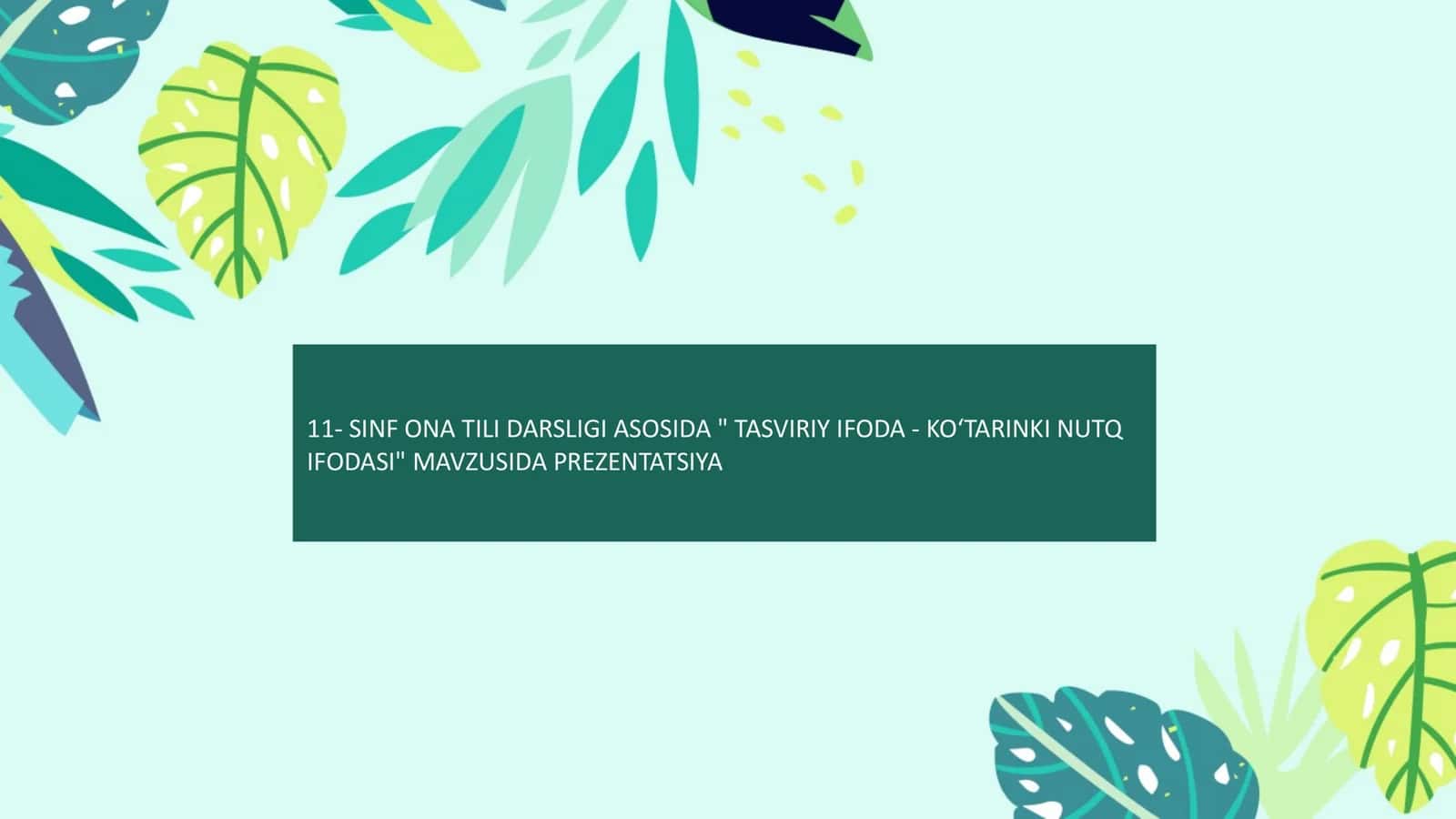 Tasviriy ifoda - koʻtarinki nutq ifodasi 1