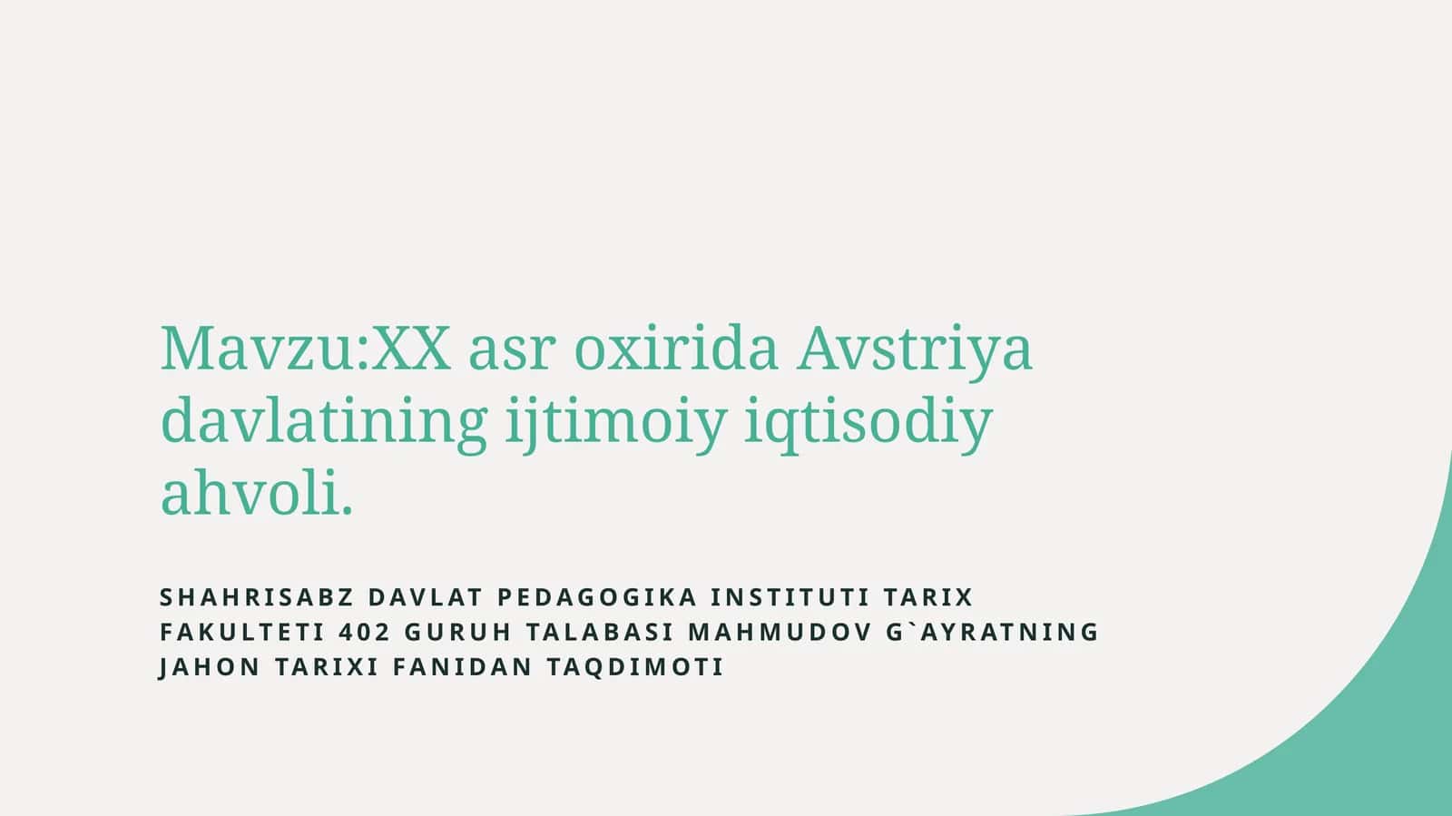 XXasroxirida Avstriya davlatining ijtimoiy iqtisodiyahvoli 1