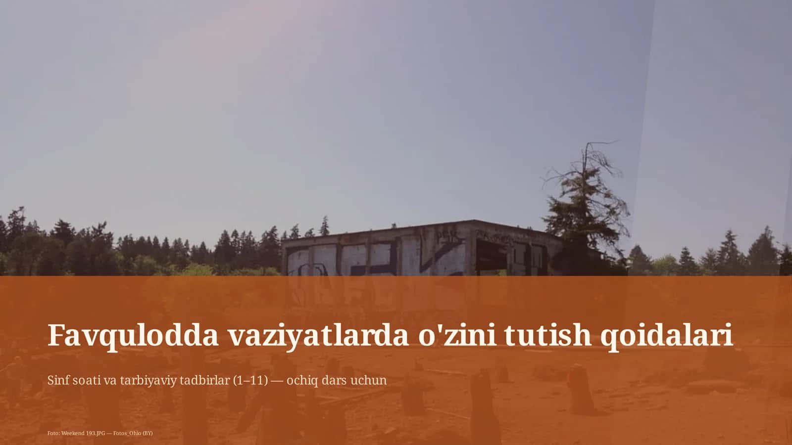 Sinf soati va tarbiyaviy tadbirlar (1–11) 1