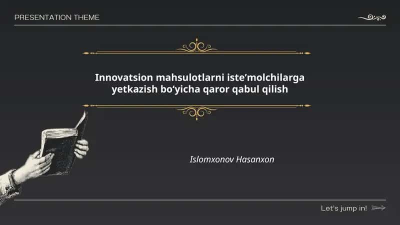 Innovatsion mahsulotlarni isteʼmolchilarga yetkazish boʻyicha qaror qabul qilish 1