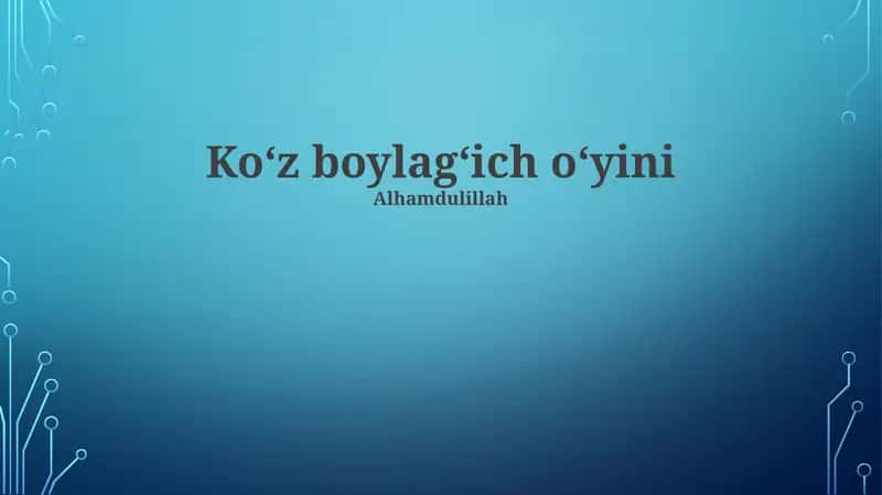 Koʻz boylagʻich oʻyini 1