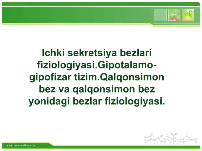 İchki sekretsiya bezlar fiziologiyasi 1