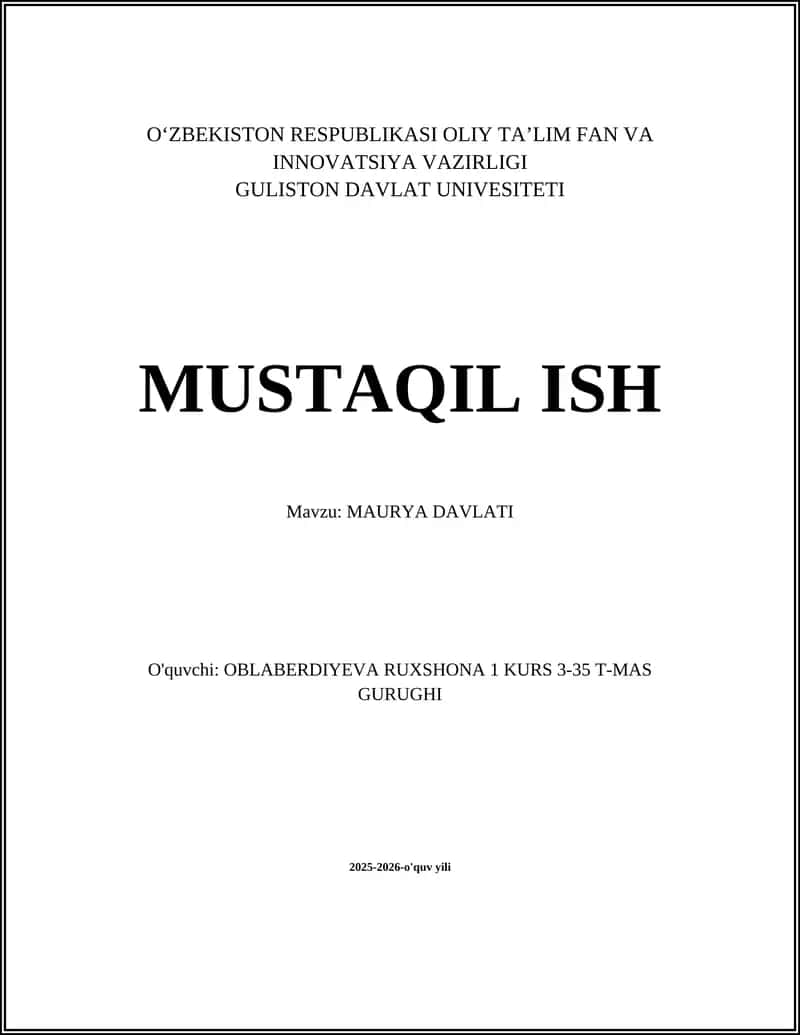 MAURYA DAVLATI 1