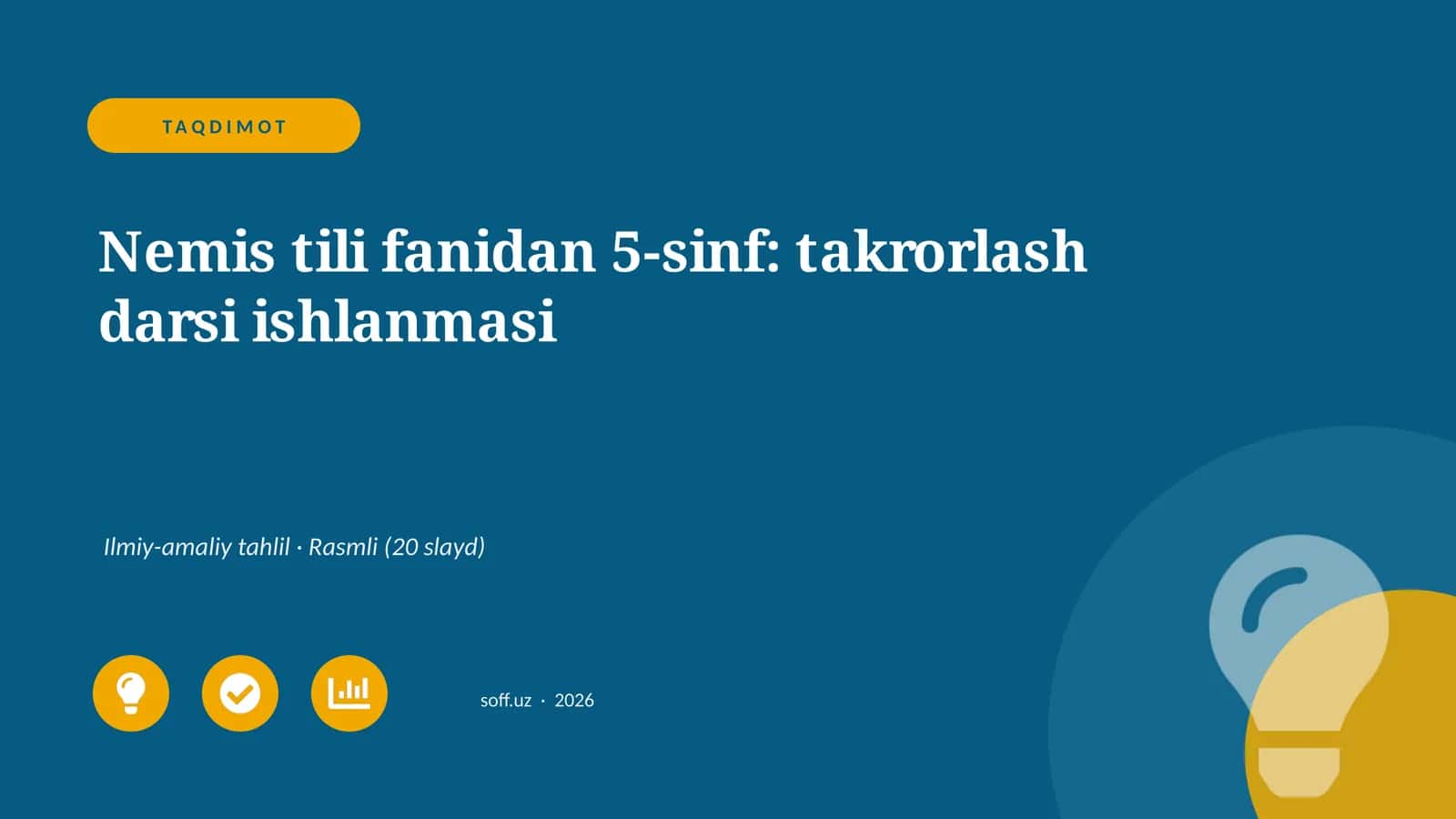 Nemis tili fanidan 5-sinf: takrorlash darsi ishlanmasi 1