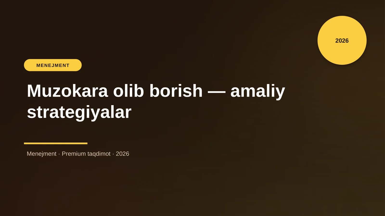 Muzokara olib borish — amaliy strategiyalar 1