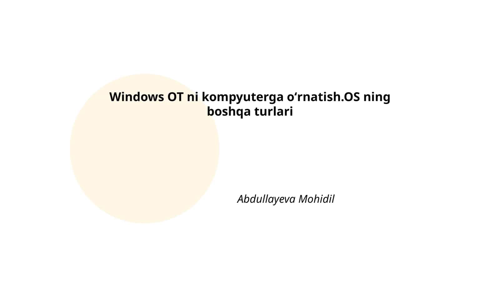 Windows OT ni kompyuterga oʻrnatish 1