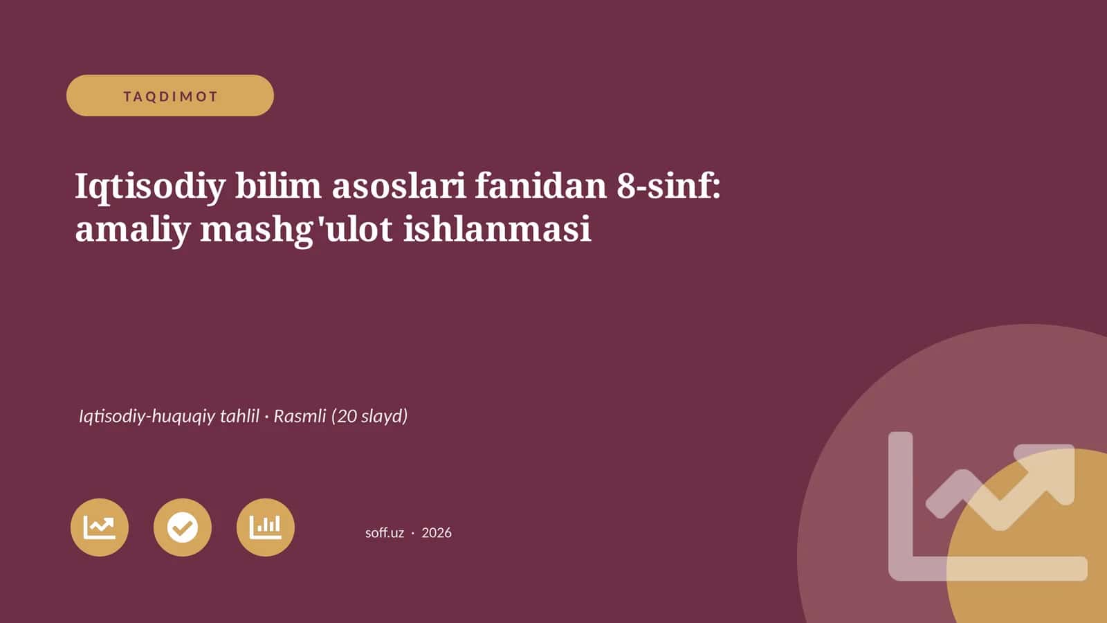 Iqtisodiy bilim asoslari fanidan 8-sinf: amaliy mashg'ulot ishlanmasi 1