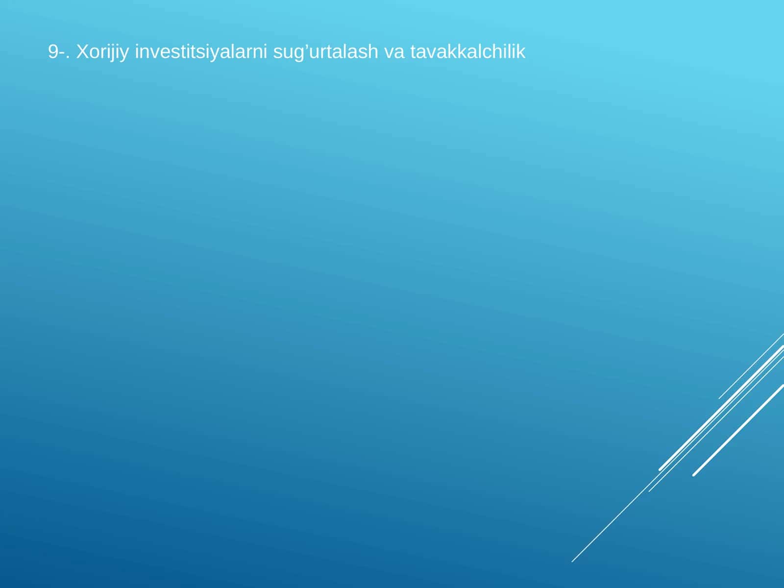Xorijiy investitsiyalarni sug’urtalash va tavakkalchilik 1