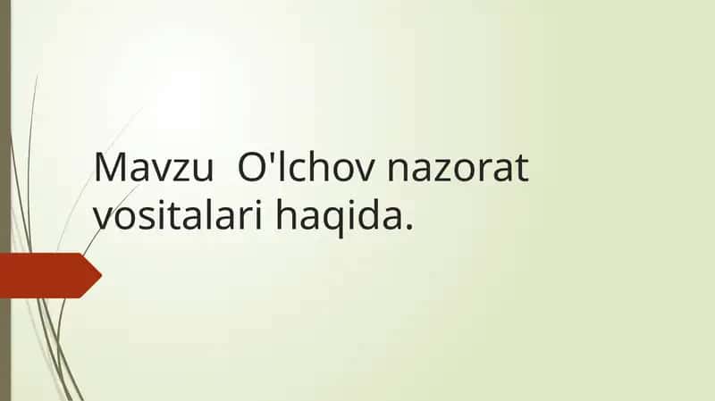 Avtomobil larga xizmat ko'rsatish da o'lchov nazorat vositalari. 1