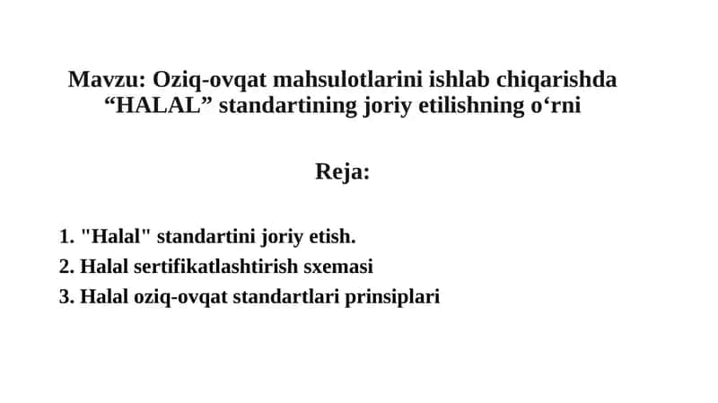 Halal oziq-ovqat mahsulotlari 1