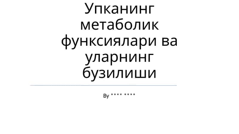 Jigar disfunksiyasi 1