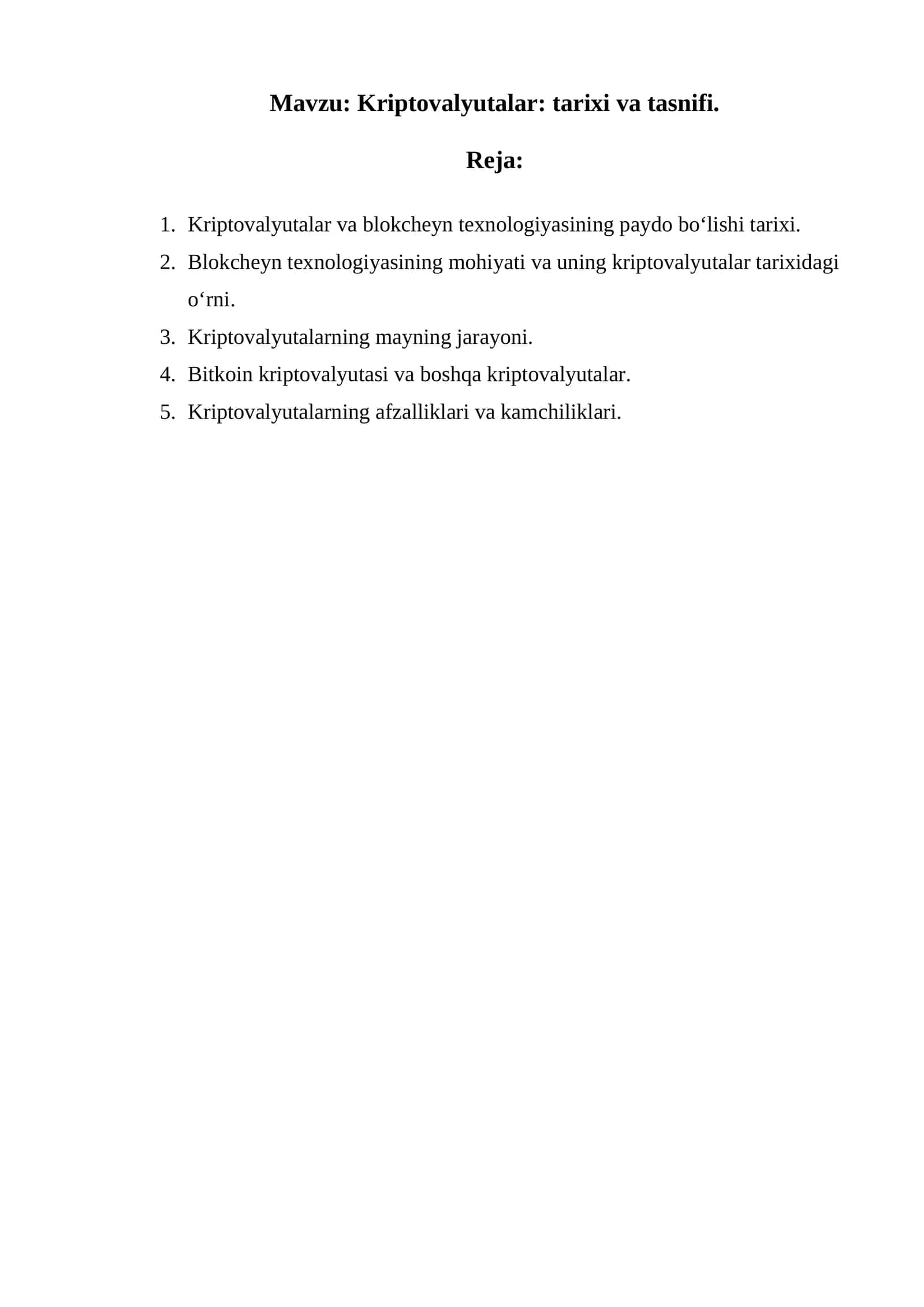 Kriptovalyutalar: tarixi va tasnifi 1
