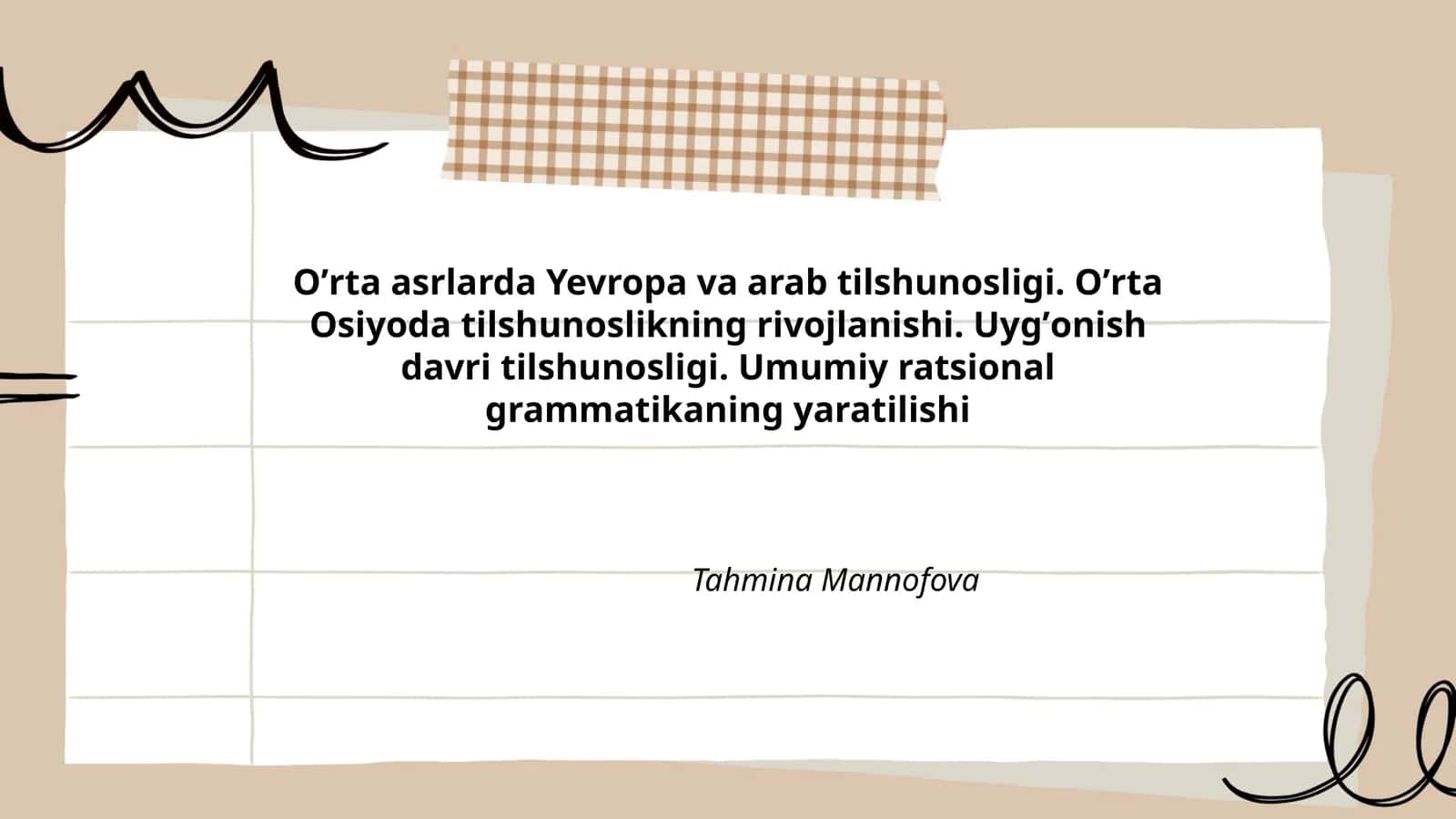 Oʼrta asrlarda Yevropa va arab tilshunosligi 1