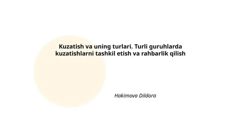 Kuzatish va uning turlari 1