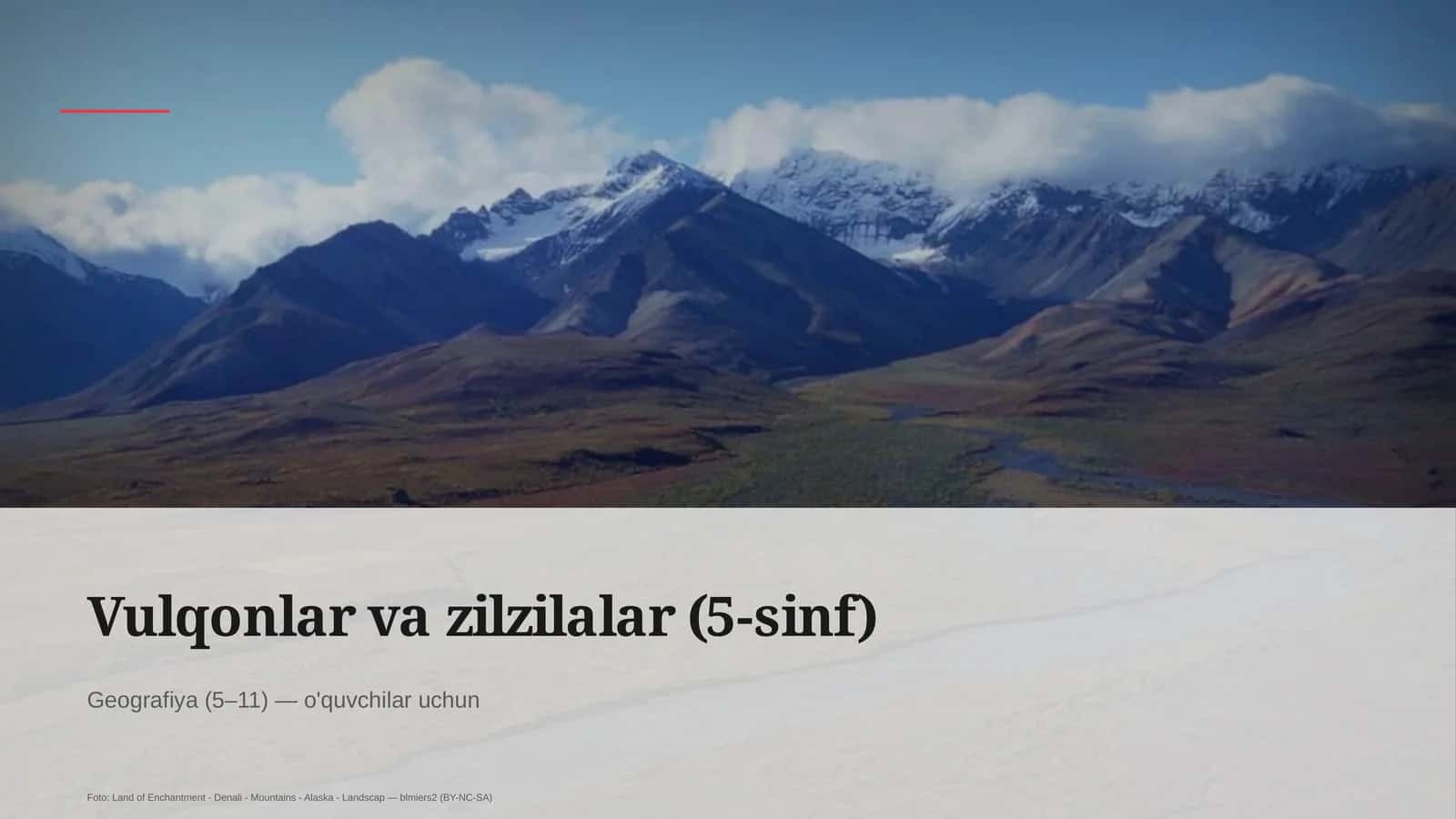 Vulqonlar va zilzilalar (5-sinf) 1